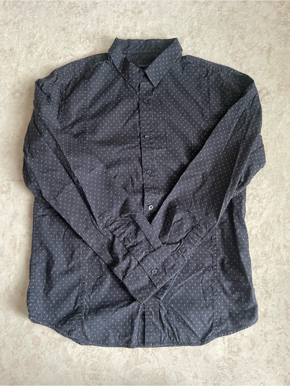 Prana Slim Fit Navy Long-Sleeve Button-Down Shirt
